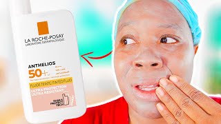 La RochePosay Mineral Tinted Sunscreen Worth the Hype 🤔 Tinted Mineral Sunscreen on DARK SKIN [upl. by Arodnahs473]