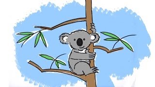 How to draw a cute cartoon Koala [upl. by Nairot]