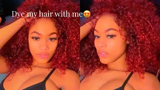 How To Dye Dark Hair Bright Red WITHOUT bleach [upl. by Sidonnie]