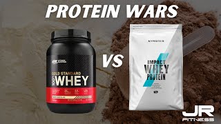 Whey Protein Comparison Optimum Nutrition Gold Standard Vs MyProtein Impact Whey [upl. by Crooks]