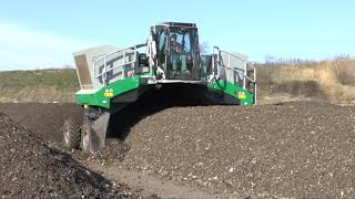 Komptech Topturn X55 Compost Windrow Turner  MSW Fines Processing [upl. by Eniale871]