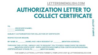 How to Write an Authorization Letter to Collect Certificate  Letters in English [upl. by Noiemad840]