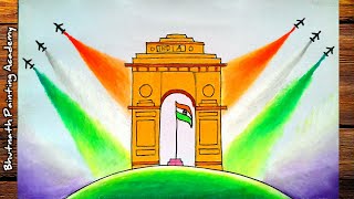 26th January drawinghow to draw Republic day independence day [upl. by Surdna]