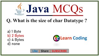 Part2 Java MCQs  Java MCQs for TCS Interview  Learn Coding [upl. by Belvia401]