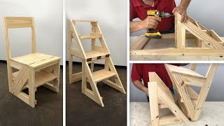 Silla Escalera Muy Fácil De Hacer  Tutorial de Carpintería [upl. by Yknarf]