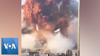 Lebanon Dramatic Video of Explosion that Rocked Beirut [upl. by Hguh1]