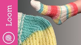 Loom Knit Socks Quick and Easy Heel and Toe [upl. by Aniles]