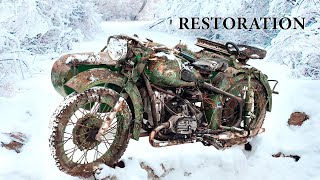 quotHeavy GIANT URALquot full RESTORATION from Trash to Incredible GOLD Motorcycle  Restoration Abandoned [upl. by Eelame]