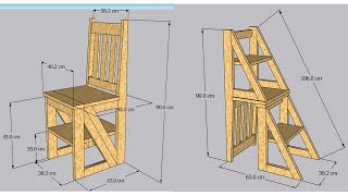 Como hacer una SILLA ESCALERA de madera [upl. by Ahsaei299]