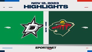 NHL Highlights  Stars vs Wild  November 12 2023 [upl. by Lleinad993]