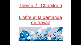 ECONOMIE  Chapitre 5  Loffre et la demande de travail [upl. by Melinde779]