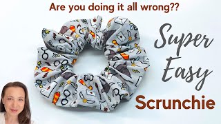 Easiest Way to Make a Hair Scrunchie  Beginner DIY sewing project [upl. by Ylrae171]