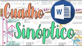 Cuadro Sinóptico en Word  Apuntes bonitos  Cynthi [upl. by Bohrer219]