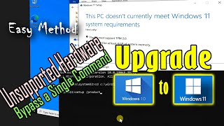 Upgrade Windows 10 to Windows 11 Unsupported PC from ISO image New Easy Method using CMD [upl. by Efeek]