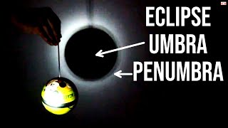 What is Umbra and Penumbra shadows in an Eclipse Science Experiment [upl. by Egduj]