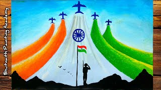 how to draw Republic day drawing easyindependence day painting [upl. by Iad870]