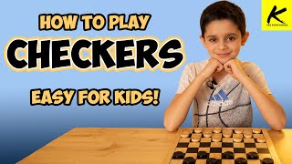 How to Play CHECKERS  Easy for Kids [upl. by Adiaros]