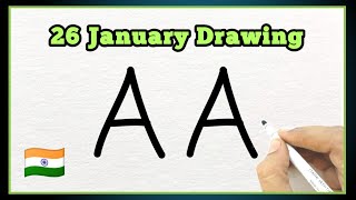 Beautiful Republic🇮🇳Day Drawing  Easy 26 January Drawing  How to Draw Happy Republic Day  Drawing [upl. by Hittel]