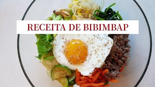 Receita de Bibimbap  comida coreana [upl. by Nyladnar]