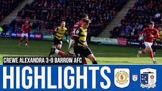 Match Highlights Crewe Alexandra 30 Barrow AFC [upl. by Assirehs]