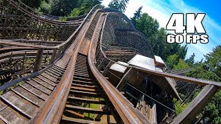 Timberhawk Wooden Roller Coaster MultiAngle 4K Onride POV Wild Waves Amusement Park Seattle [upl. by Atikin]