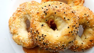 2 Ingredient Bagels  IMPROVED Weight Watchers Bagel Recipe [upl. by Attenaj]