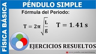 PÉNDULO SIMPLE  DETERMINE EL PERIODO  EJERCICIO RESUELTO [upl. by Toile]