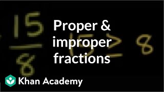 Proper and improper fractions  Fractions  PreAlgebra  Khan Academy [upl. by Tadich]