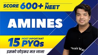 AMINES  15 Most Important PYQs  NEET 2022 🔥 [upl. by Hertzog190]