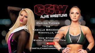 CCW Alive Wrestling Episode 19 quotMarina Tucker vs Kamillequot featuring Jackal and Jake St Patrick [upl. by Anipsed]