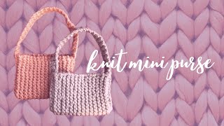 knit mini purse  knit with me [upl. by Darrick393]