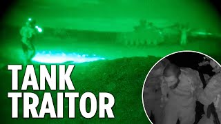 Dramatic footage shows Ukraine traitor stealing tank and defecting to Russia [upl. by Hector]