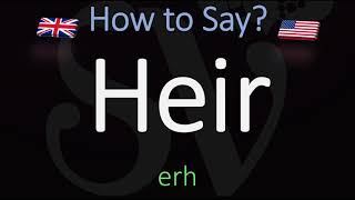 How to Pronounce Heir CORRECTLY Meaning amp Pronunciation [upl. by Lanfri]