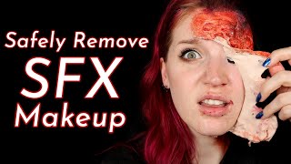 How To Remove SFX MAKEUP  Latex Prosthetics Scar Wax 3rd Degree [upl. by Einattirb]