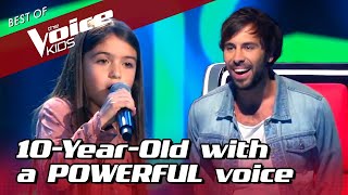 10YearOld POWERHOUSE surprises EVERYONE in The Voice Kids [upl. by Neelram913]