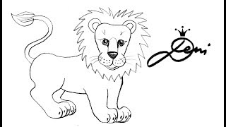 🦁 Löwe schnell zeichnen lernen 🦁 Tiere Zoo 🦁 how to draw a lion for children 🦁 как се рисува лъв [upl. by Nilek225]