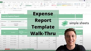 Expense Report Excel Template StepbyStep Video Tutorial by Simple Sheets [upl. by Wilen]