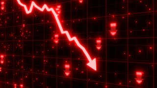 Stock Market Crash of Red Arrow Graph Going Down Into Recession 4K 60fps Wallpaper Background [upl. by Eiltan]