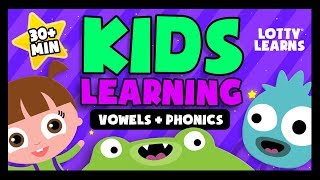 Kids Learning  Vowels  ABC Phonics  LOTTY LEARNS [upl. by Enahc]