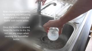 Dolby Vivisol  HOW TO CLEAN AND REFILL THE HUMIDIFIER BOTTLE [upl. by Enahsal351]