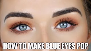 Best Eyeshadow Colors for Blue Eyes  Affordable Warm Toned Eye Makeup Tutorial [upl. by Urissa]