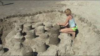 Canon Beach Oregon Girls and Sand Castles [upl. by Derte37]