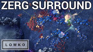 StarCraft 2 HUGE SURROUND Zerg Gameplay amp Strategy [upl. by Utir]