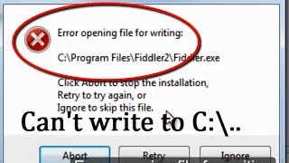 How to fix Cant write to C\Program Files in Windows 7  Error opening file for writing [upl. by Leirbag104]