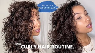 CURLY HAIR ROUTINE  HOW I ACHIEVE DEFINED CURLS amp VOLUME  TIPS AND TRICKS [upl. by Arnold132]