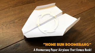 Boomerang Paper Airplane Glider Comes Back To You Every Time  Home Run Boomerang [upl. by Adriell]