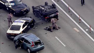 Car crashes during chase on I95 [upl. by Orazal]