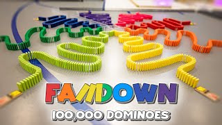 100000 Dominoes  FALLDOWN Color Fest [upl. by Tann]