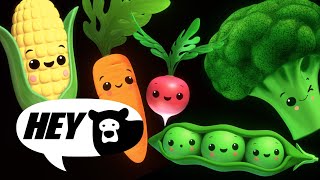 Hey Bear Sensory  Funky Veggies  Fun Dance Animation with Music Baby Sensory [upl. by Weingarten103]