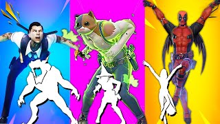 ALL BuiltIn Emotes iN Fortnite with AGENTS include Turbocharged Swole Cat Power Roar Boom [upl. by Leaper850]